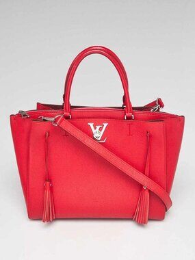 Louis Vuitton Rubis Pebbled Leather Lockmeto Bag